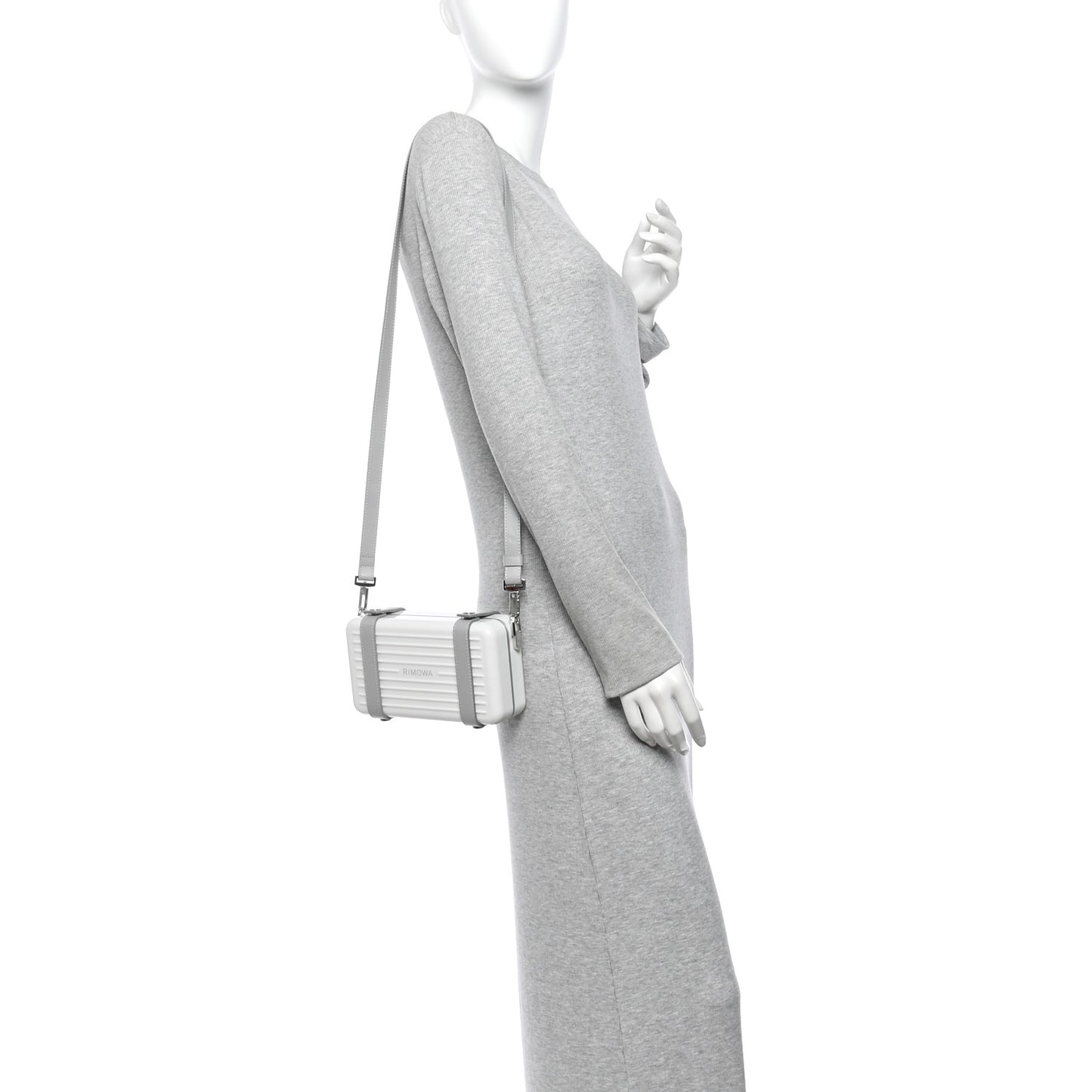 Gloss Polycarbonate Personal Cross-Body Bag White Grey