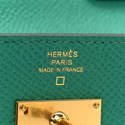 Hermes Epsom Shiny Alligator Touch Kelly Wallet To Go Vert Jade 7 of 11
