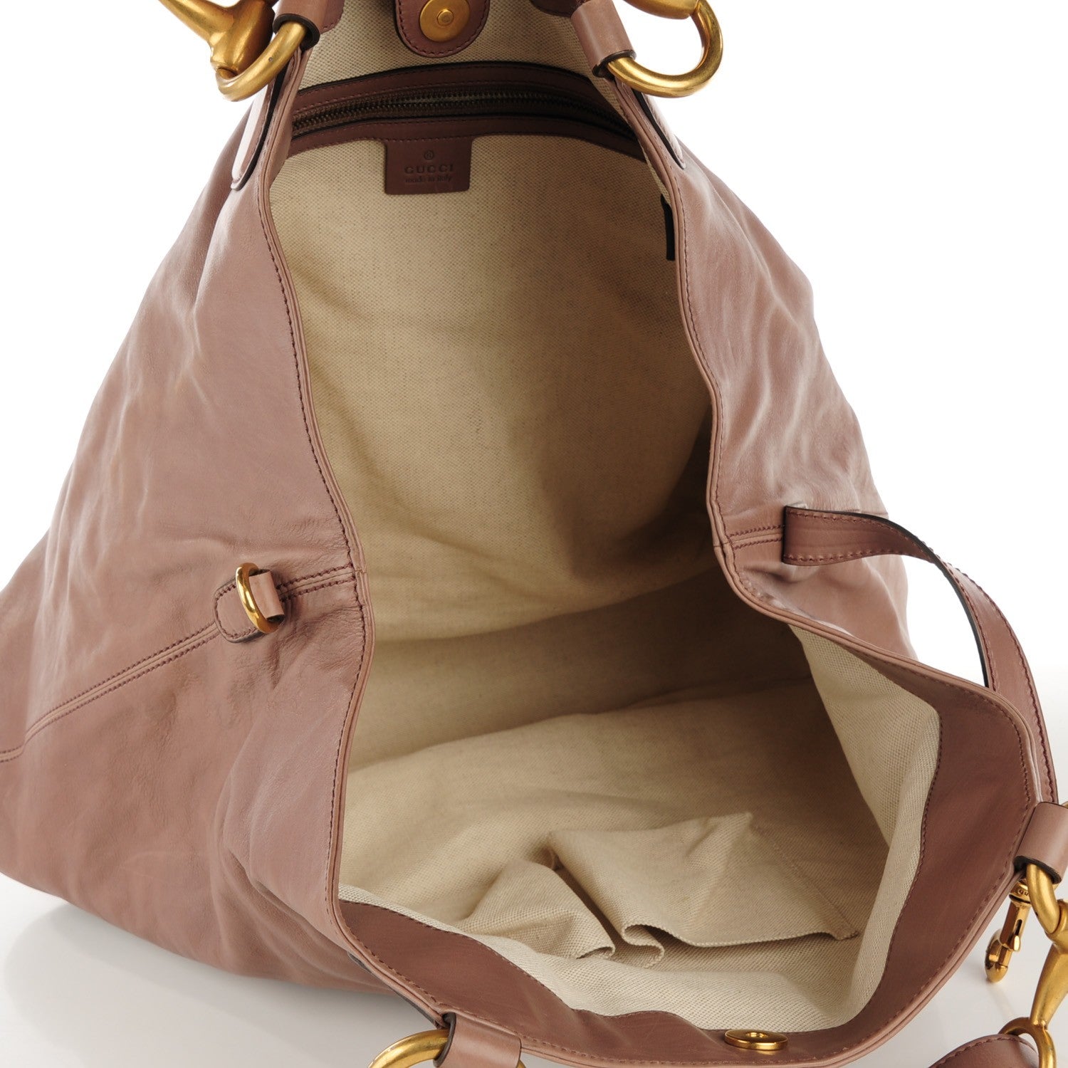 Gucci Calfskin Soft Icon Tote Pink Tan 7 of 7