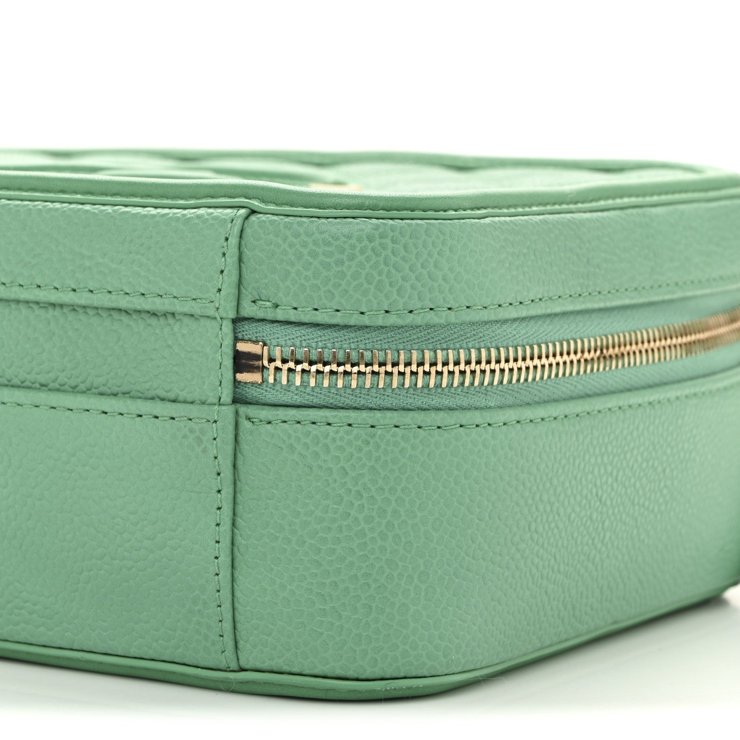 Chanel Caviar Quilted Medium CC Filigree Vanity Case Green 10 of 12
