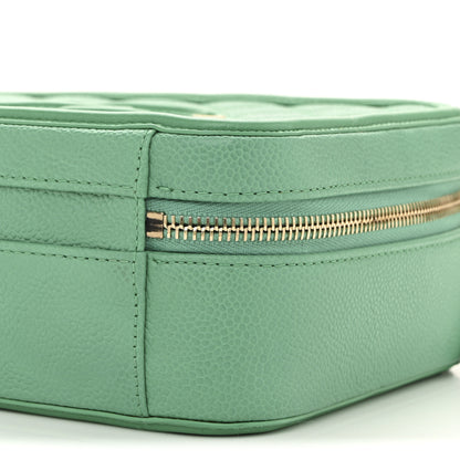 Chanel Caviar Quilted Medium CC Filigree Vanity Case Green 10 of 12