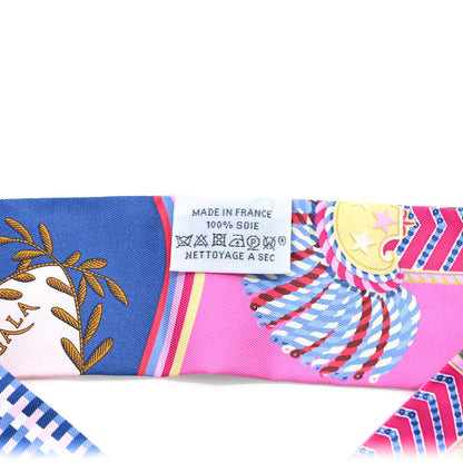 Hermes Silk Epaulettes De Gala Twilly Vert Amande Rose 4 of 4