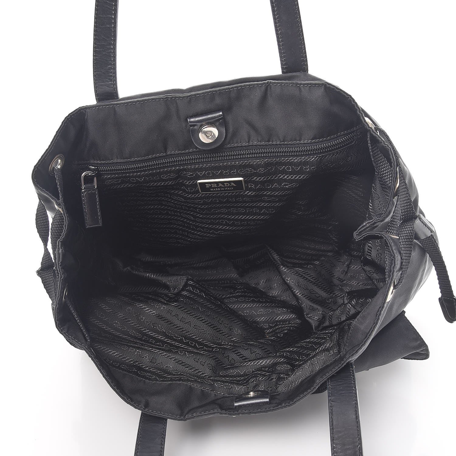 Prada Nylon Vela Shopping Tote Black 5 of 9