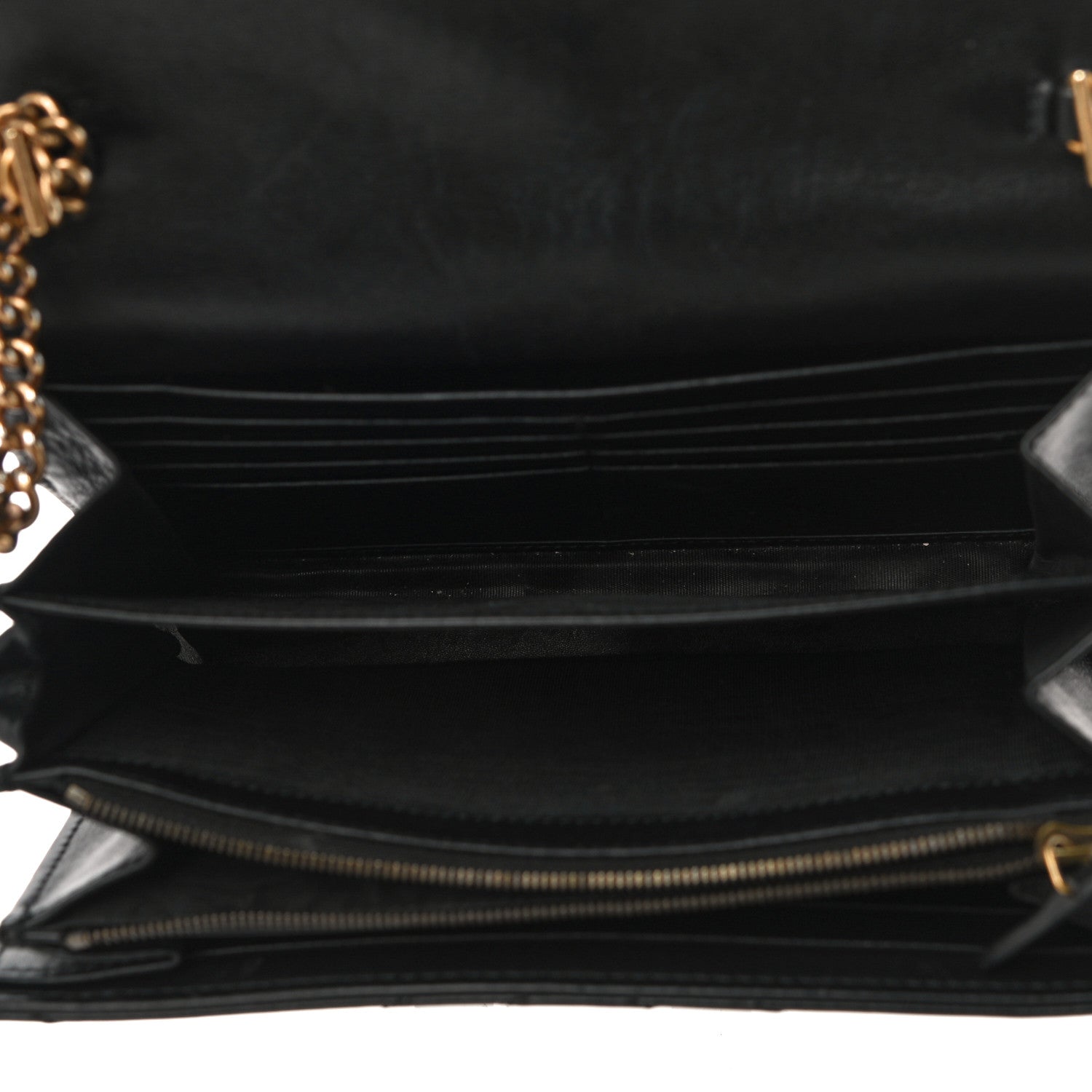 Gucci Calfskin Matelasse GG Marmont Chain Wallet Black 5 of 15