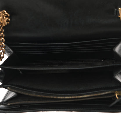 Gucci Calfskin Matelasse GG Marmont Chain Wallet Black 5 of 15
