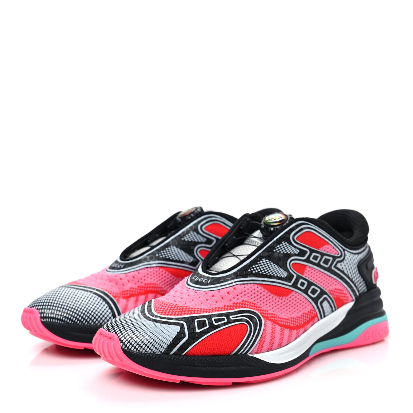 Fabric Womens Ultrapace R Mid Top Sneakers 39.5 Pink Bright Red