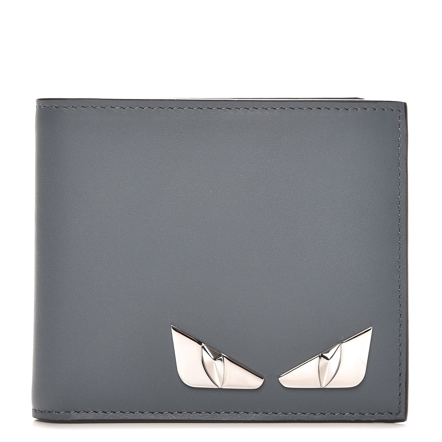 Calfskin Metal Monster Eyes Bi-Fold Wallet Tempesta