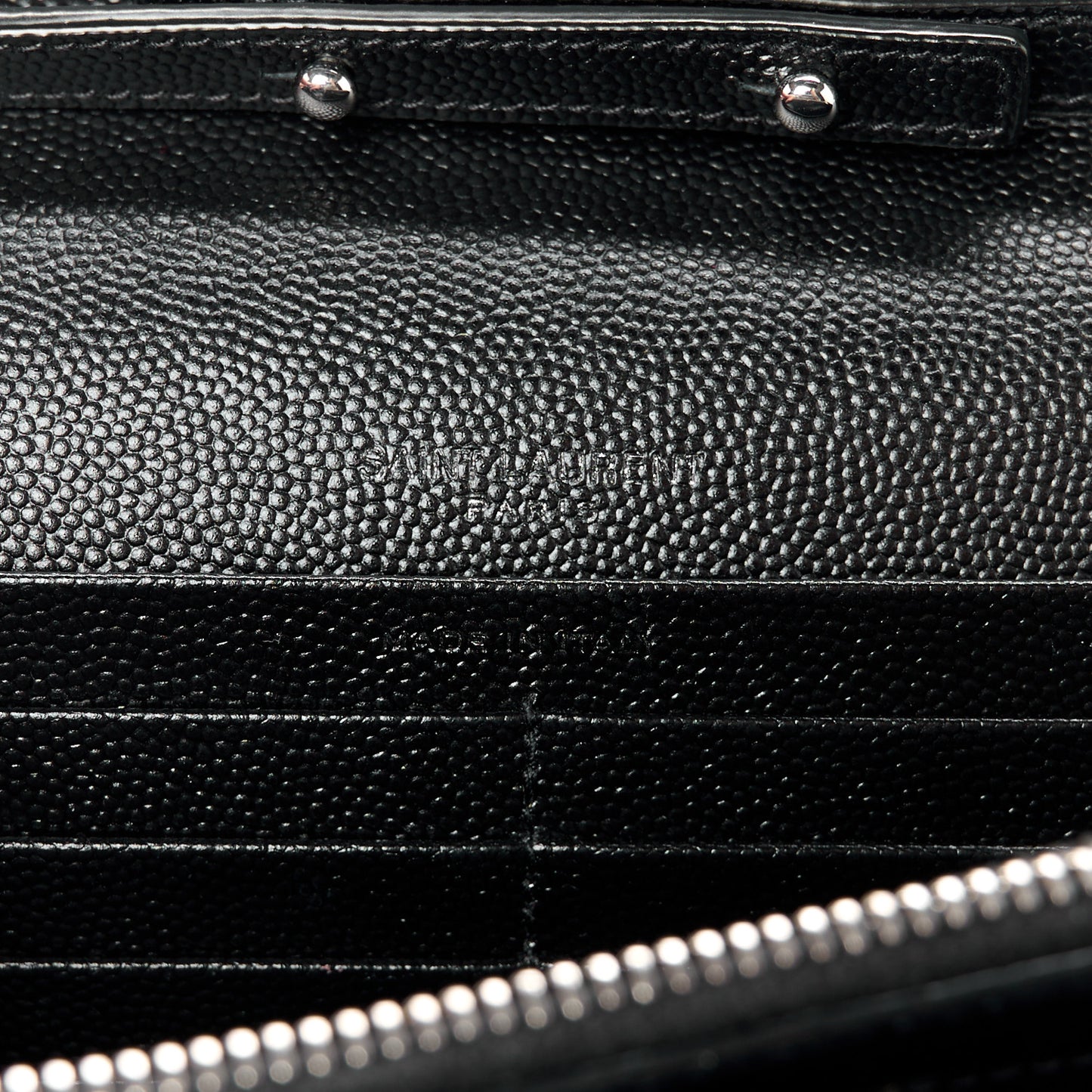 Grain De Poudre Matelasse Chevron Monogram Chain Wallet Black