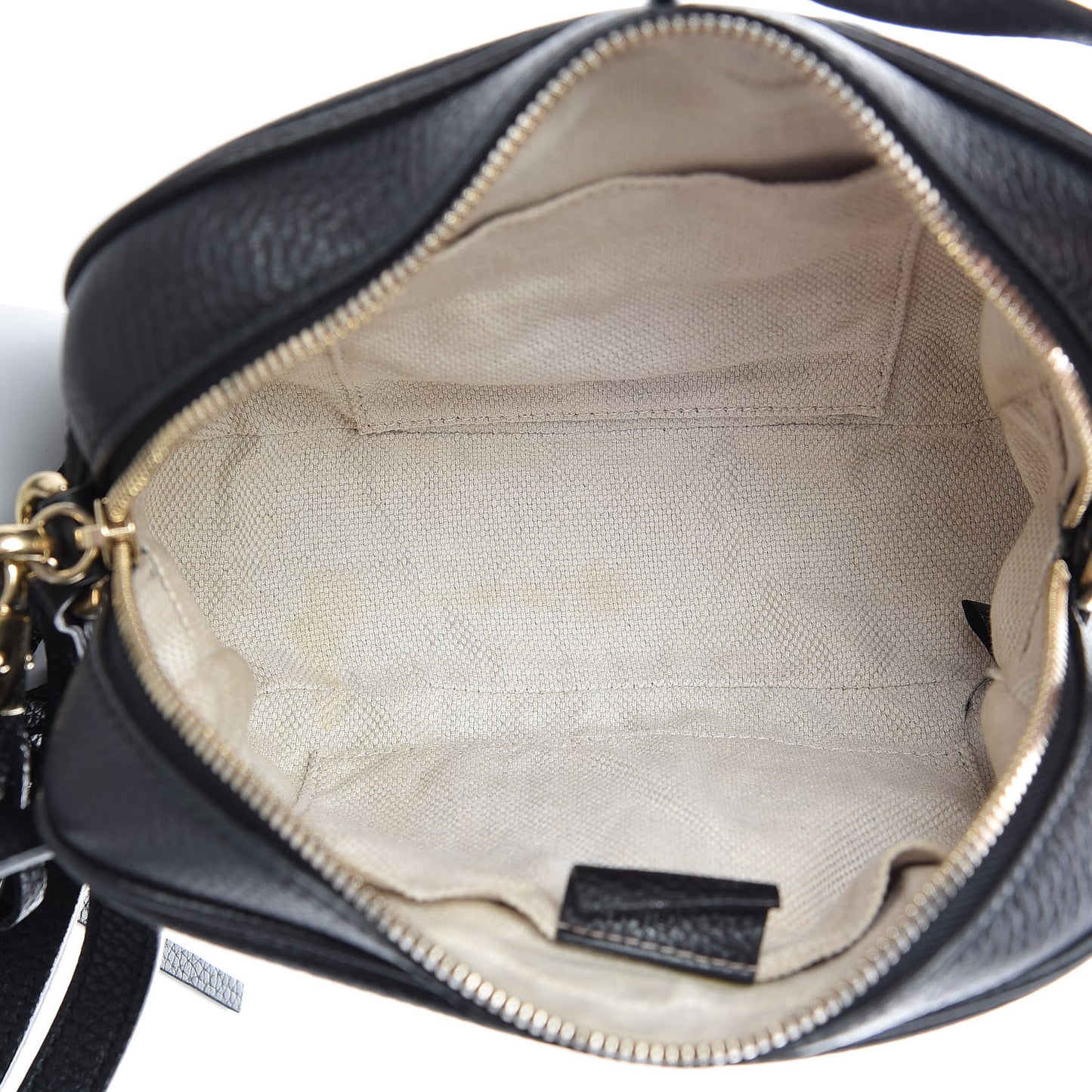 Pebbled Calfskin Small Soho Disco Bag Black