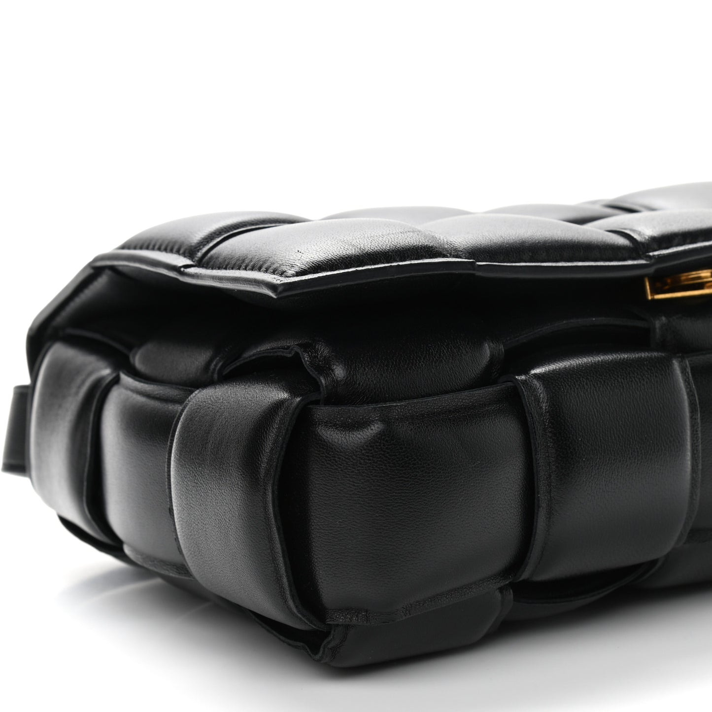 Nappa Maxi Intreccio Padded Cassette Crossbody Bag Black