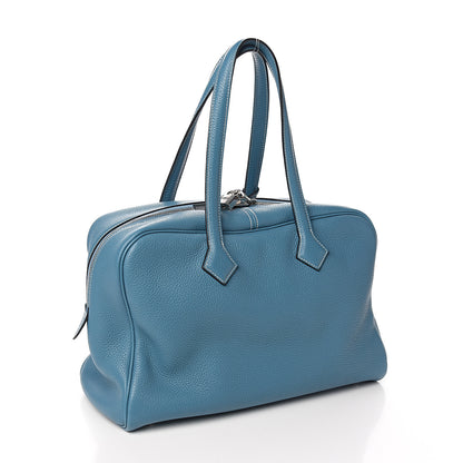 Hermes Taurillon Clemence Victoria II 35 Blue Jean 2 of 10