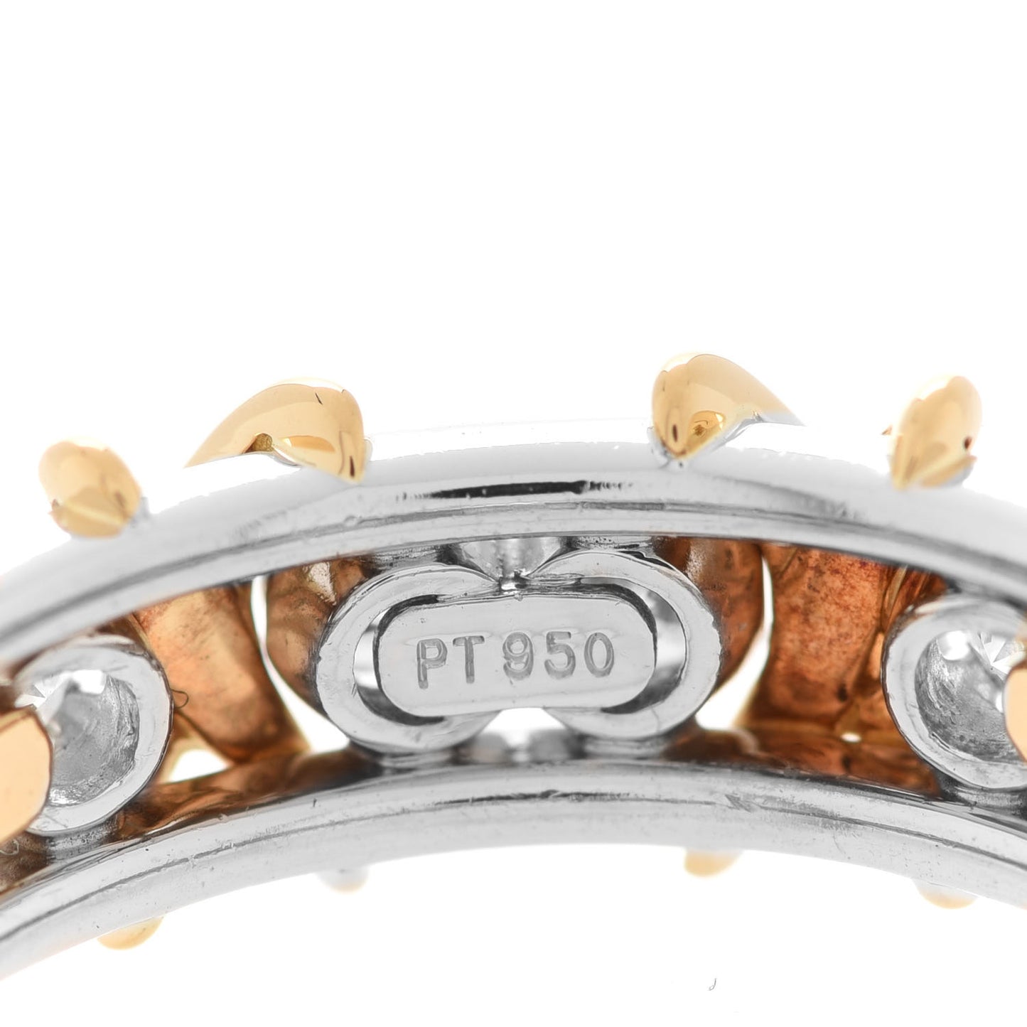 18K Yellow Gold Platinum Diamond Schlumberger Sixteen Stone Ring 50 5.25