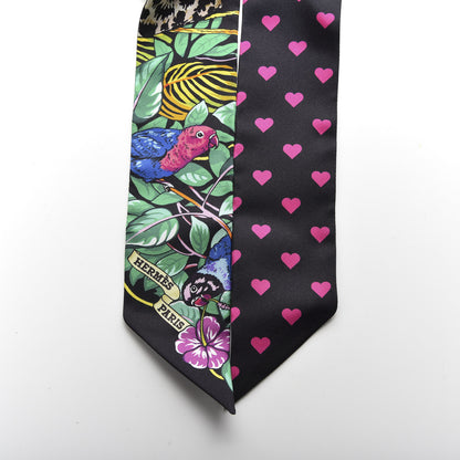 Hermes Silk Jungle Love Love Twilly Black Vert Rose Vif 2 of 4