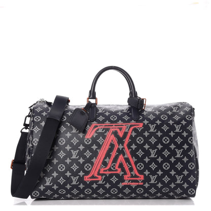 Louis Vuitton Monogram Upside Down Keepall Bandouliere 50 Ink 10 of 16