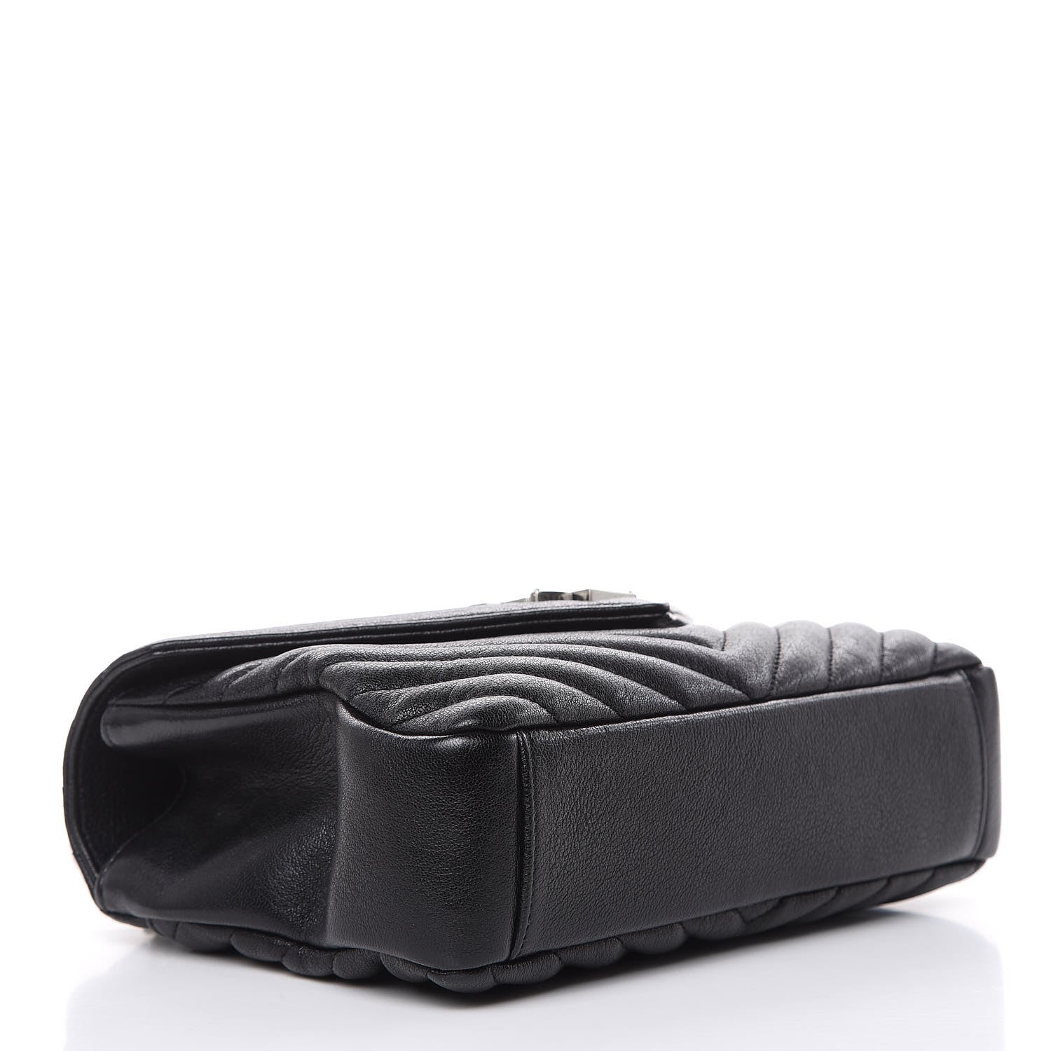 Saint Laurent Sheepskin Matelasse Chevron Monogram Medium College Bag Black 4 of 10