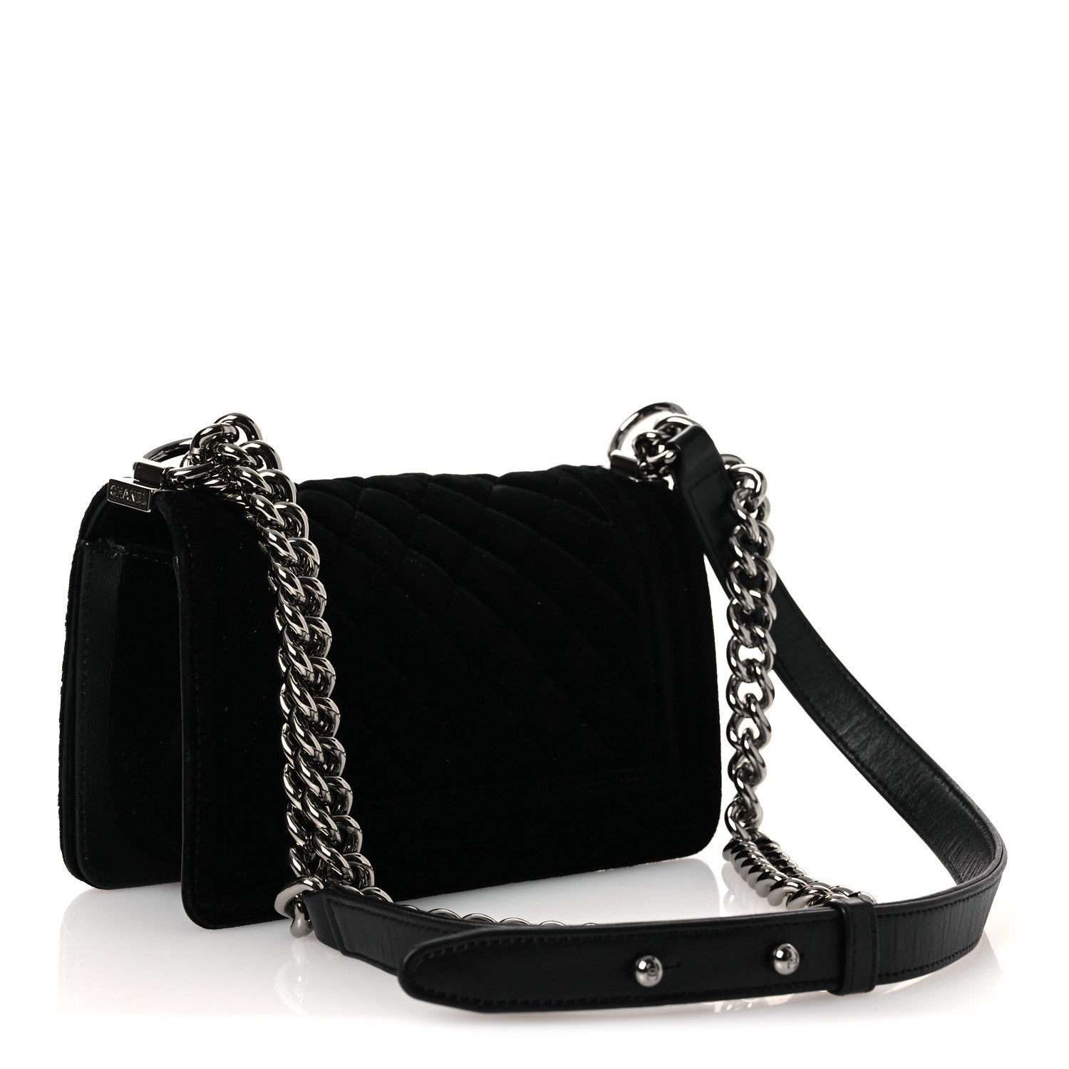 Chanel Velvet Quilted Small Boy Flap Black 3 of 12