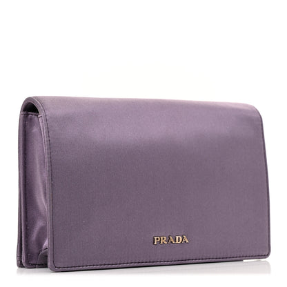 Prada Satin Raso Crystal Embellished Clutch Mirtillo 3 of 13