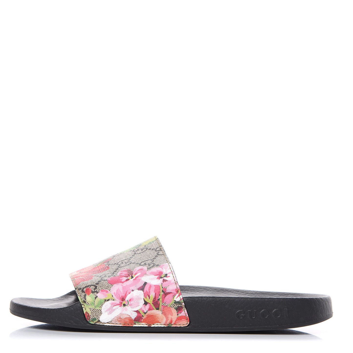 GG Supreme Monogram Blooms Slide Sandals 38 Beige Multicolor