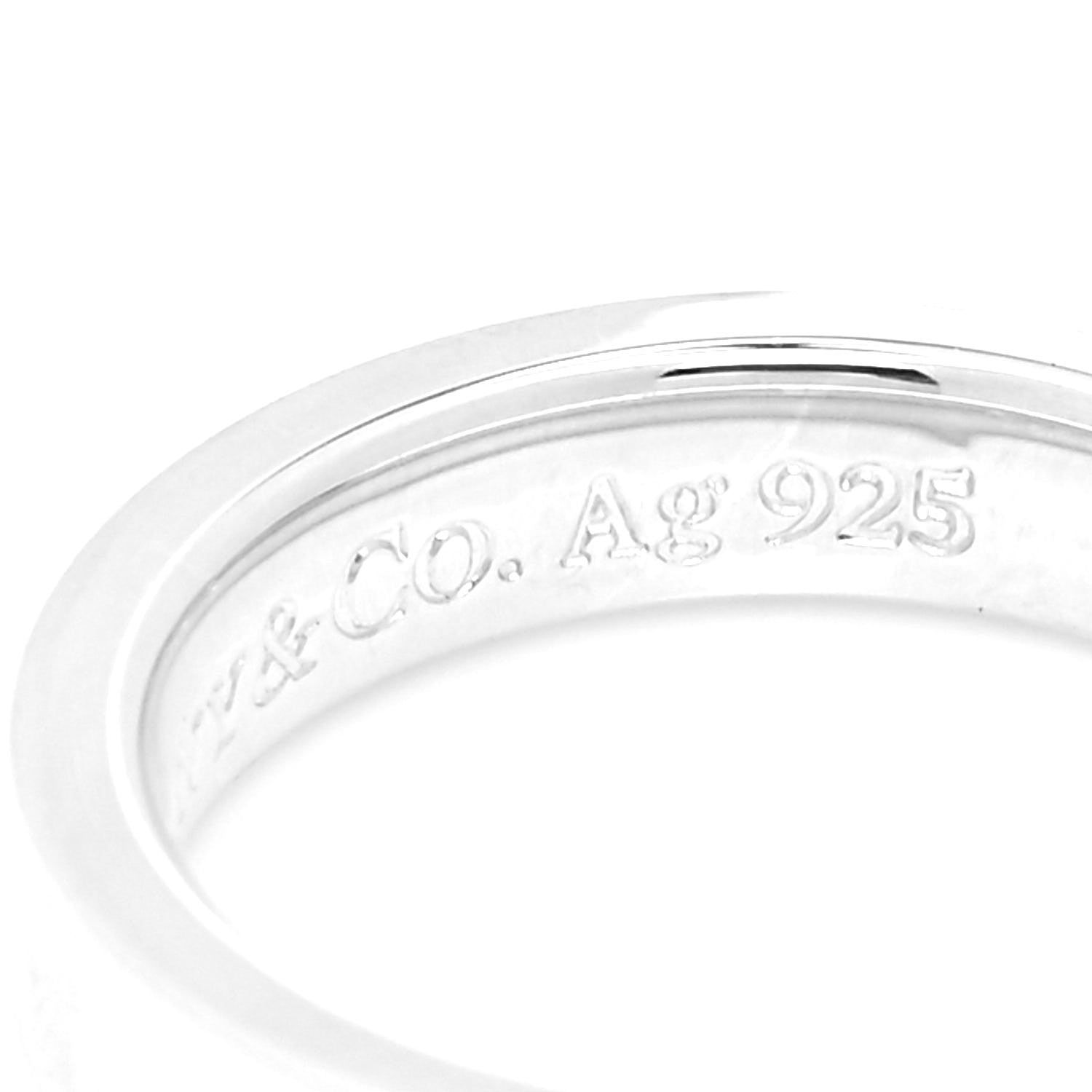 Tiffany Sterling Silver Narrow 1837 Band Ring 49 4.75 4 of 4