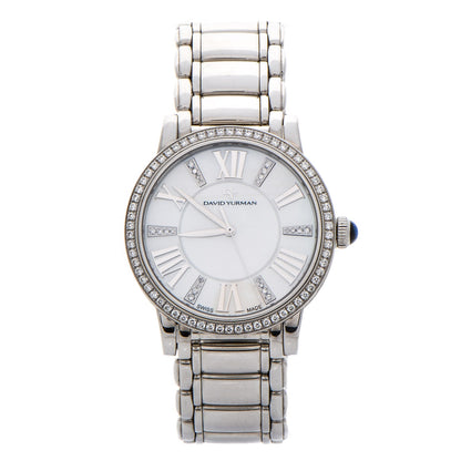 David Yurman Stainless Steel Diamond Bezel Mother of Pearl 38mm Classic Quartz Watch 1 of 8