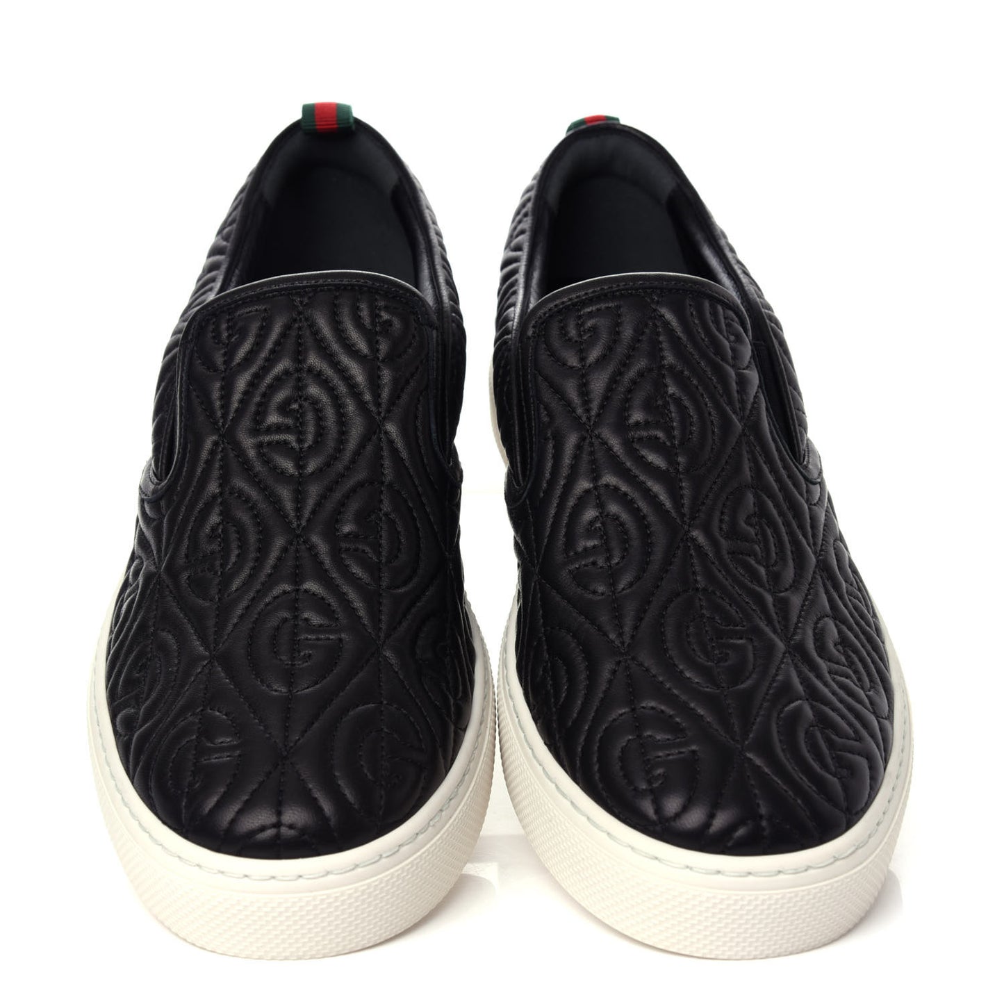 Nappa Web G Rhombus Quilted Mens Slip On Sneakers 10 Black