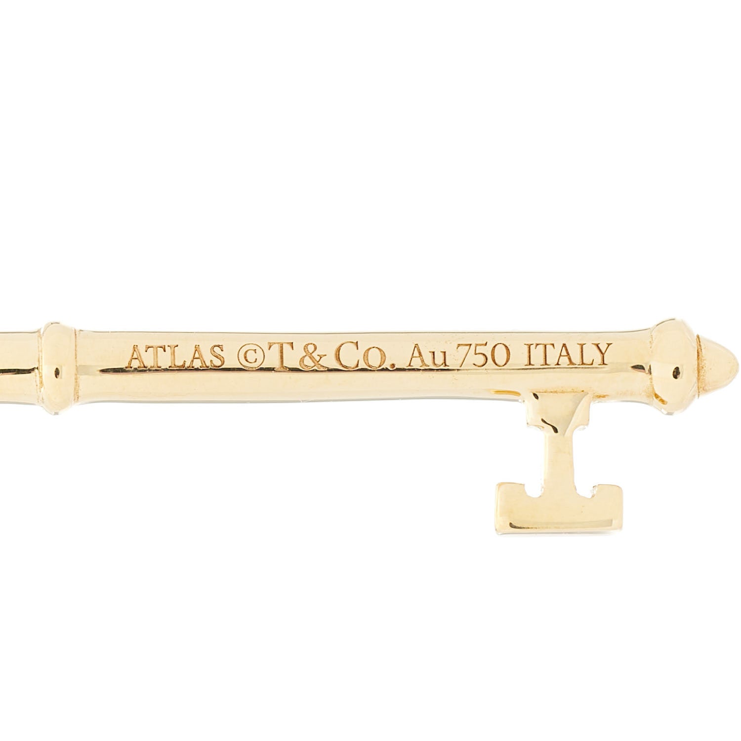 Tiffany 18K Yellow Gold Diamond Atlas Key Pendant 4 of 5