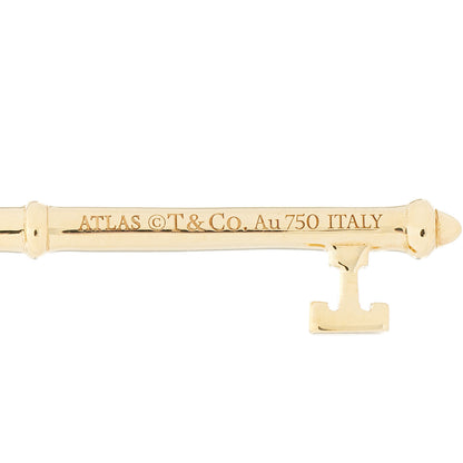 Tiffany 18K Yellow Gold Diamond Atlas Key Pendant 4 of 5