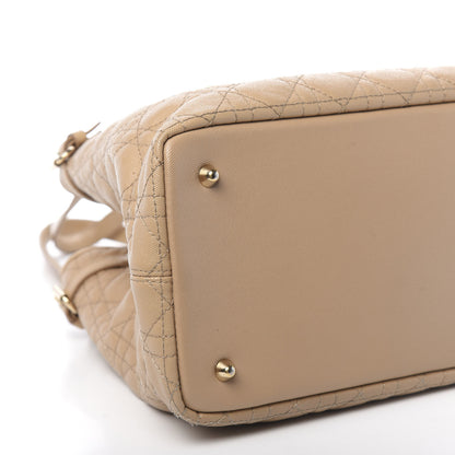 Christian Dior Coated Canvas Cannage Medium Panarea Tote Beige 9 of 20