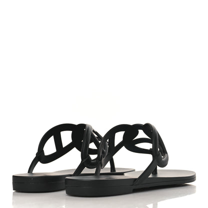 Hermes Rubber Womens Egerie Sandals 38 Black 4 of 8