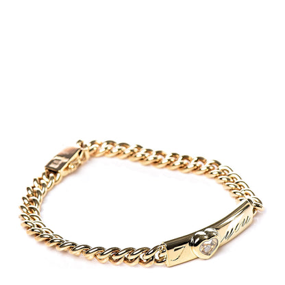 Chopard 18K Yellow Gold Diamond Happy Diamond Tag Chain Bracelet 1 of 5