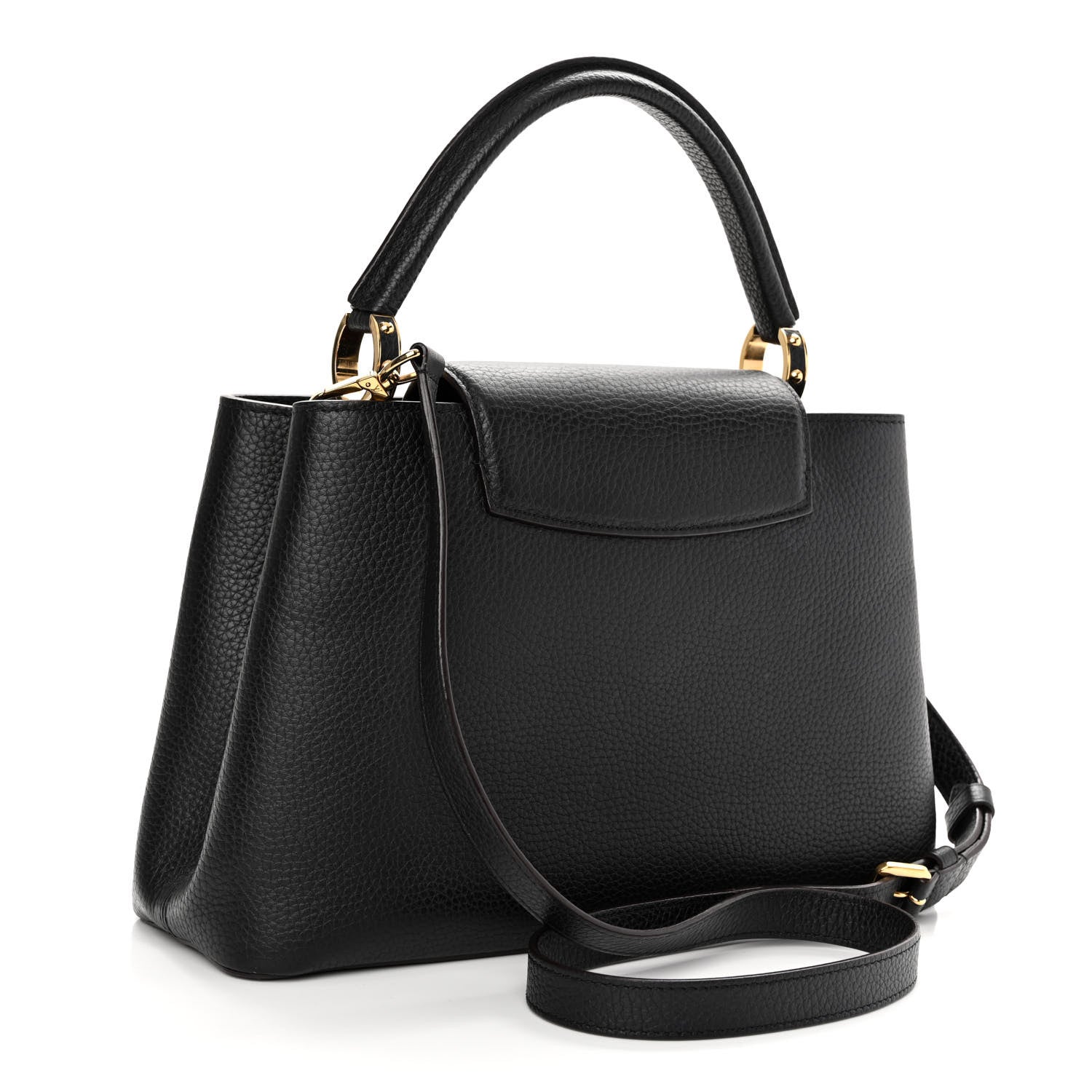 Louis Vuitton Taurillon Capucines MM Black Fuchsia 3 of 9