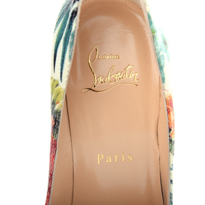 Christian Louboutin Crackled Calfskin Hawaiian Print Pigalle Follies 100 Pumps 36 White 8 of 10
