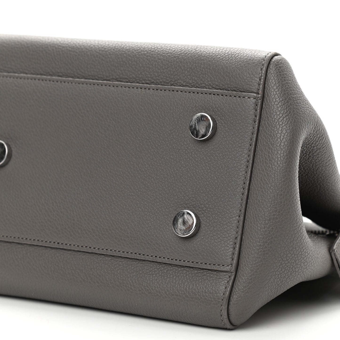Grained Calfskin Small Cabas Rive Gauche Fog