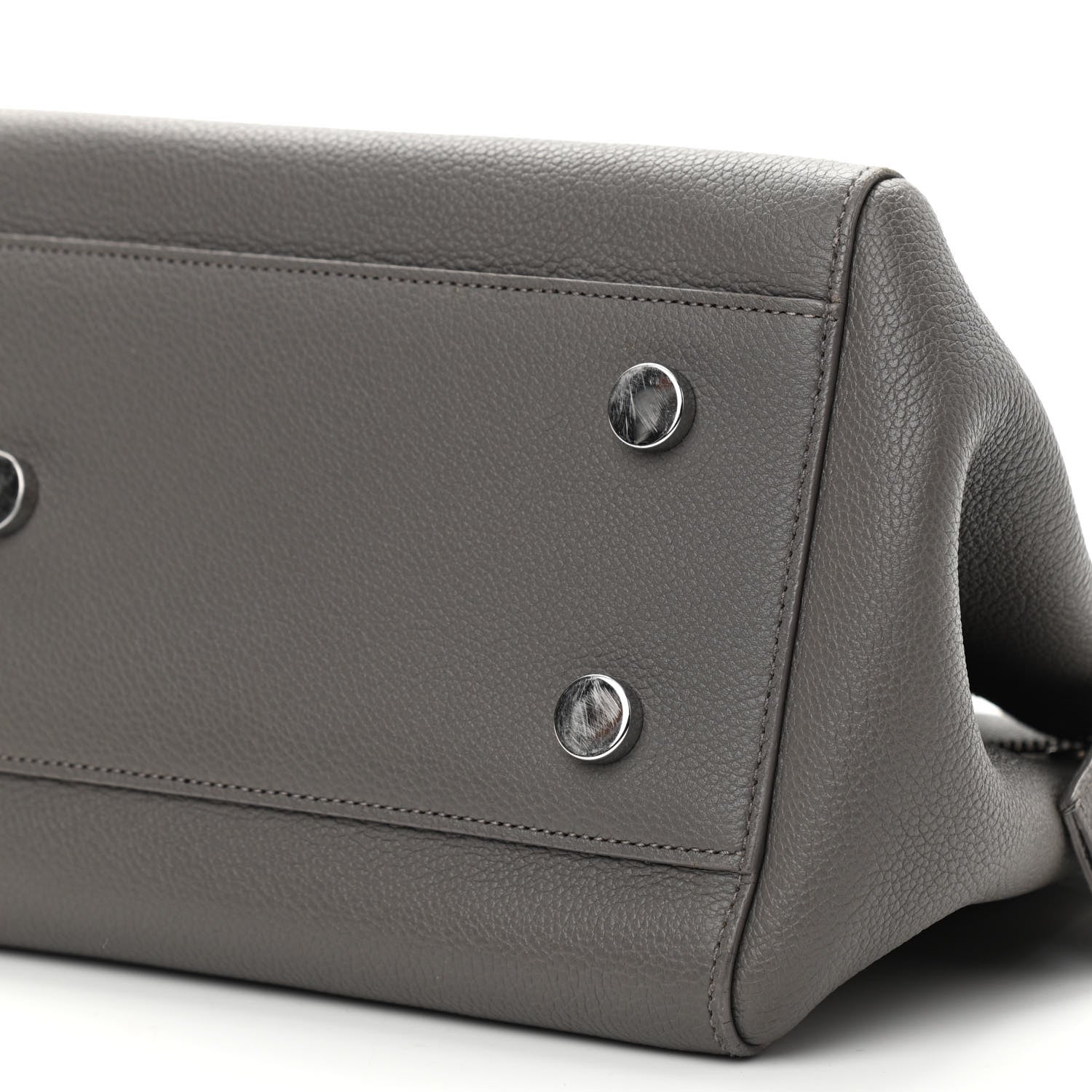 Saint Laurent Grained Calfskin Small Cabas Rive Gauche Fog 10 of 16