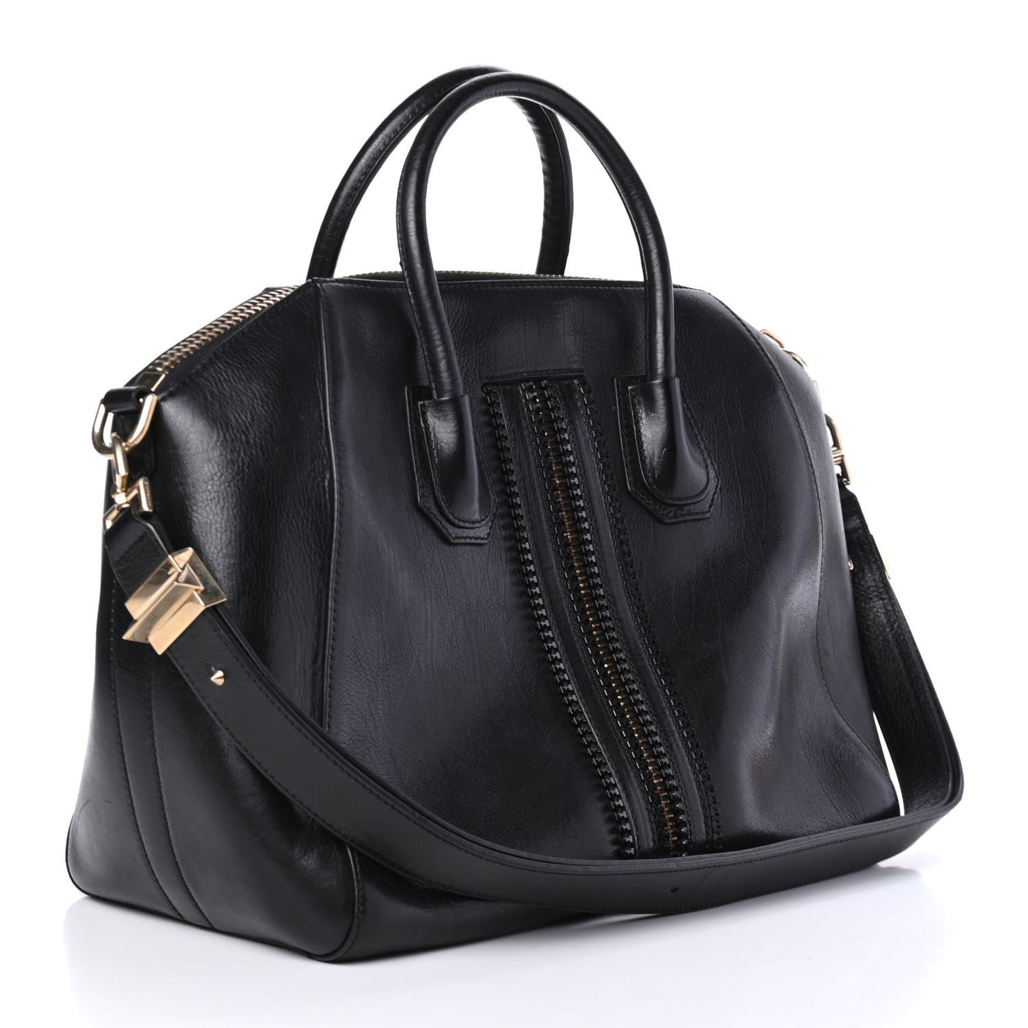 Calfskin Medium Zipper Antigona Black