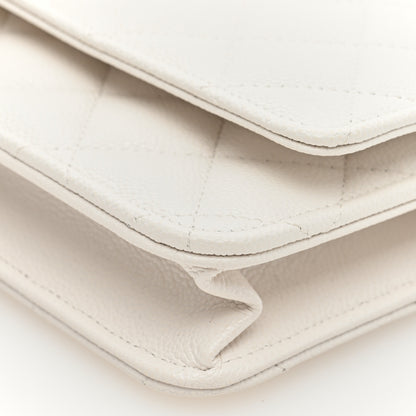 Chanel Caviar Quilted Wallet on Chain WOC White 10 of 11