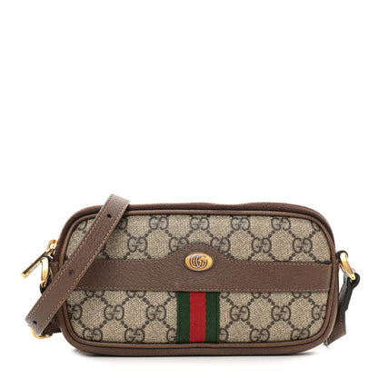 Gucci GG Supreme Monogram Web Mini Ophidia GG Bag Brown 1 of 10