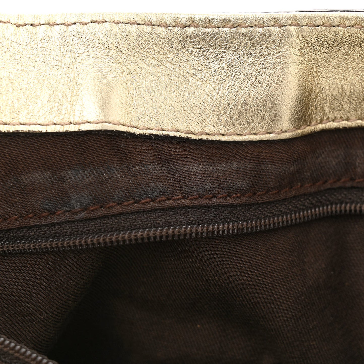 Monogram Large D Gold Hobo Metallic Gold