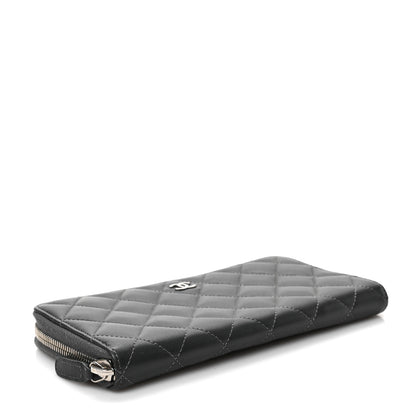 Chanel Lambskin Stitched Large Gusset Zip Around Wallet Dark Grey 4 of 7