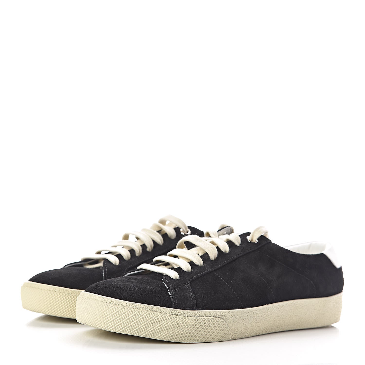 Saint Laurent Distressed Suede Womens Court Classic Sneakers 38.5 Black 3 of 10