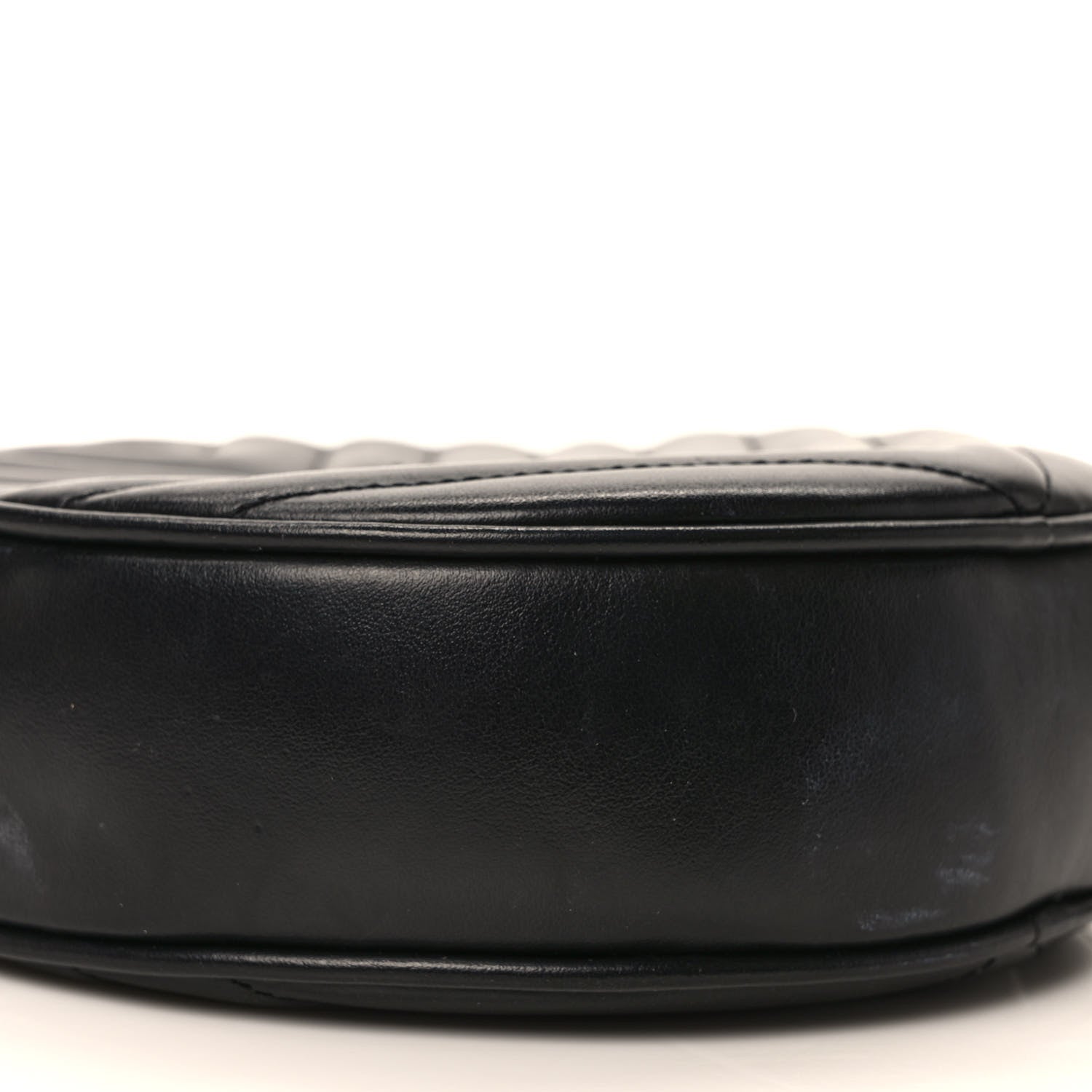 Saint Laurent Calfskin Matelasse Chevron Round Vinyle Camera Bag Black 7 of 8