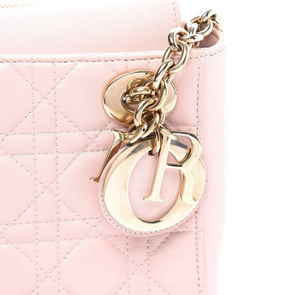 Christian Dior Lambskin Cannage Lady Dior Double Chain Bag Pink 8 of 9