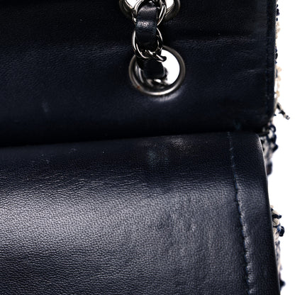Chanel Tweed Quilted Flap Navy White 15 of 27