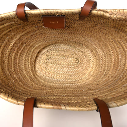 Celine Raffia Calfskin Triomphe Medium Panier Tan 5 of 13