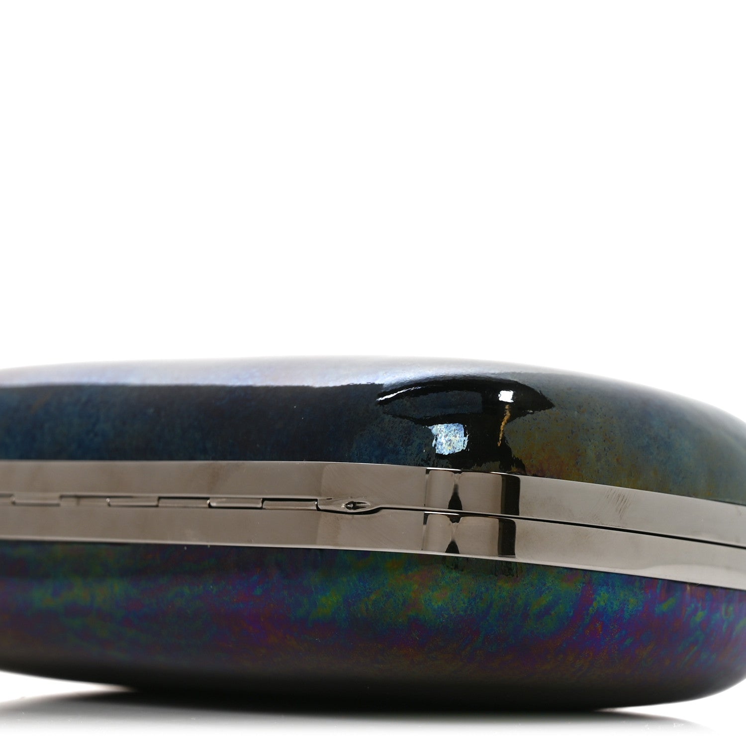 Alexander McQueen Patent Skull Knuckle Oil Slick Duster Box Clutch Multicolor 8 of 8