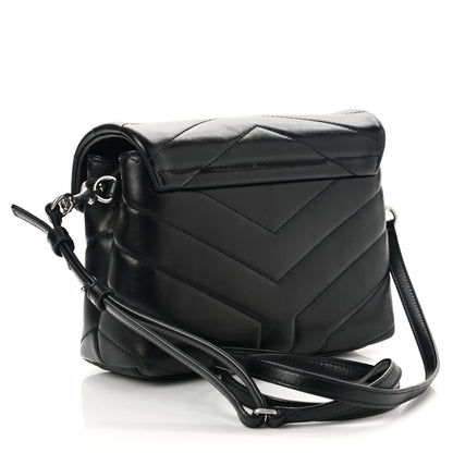 Saint Laurent Calfskin Y Quilted Monogram Toy Loulou Crossbody Bag Black 3 of 12