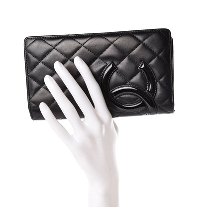 Chanel Calfskin Quilted Cambon Yen Wallet Black 2 of 8