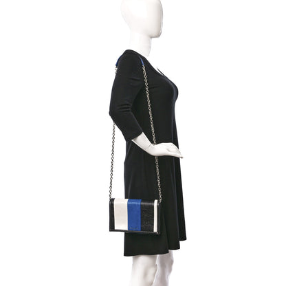 Balenciaga Agneau Arena Multicolore Bazar Chain Shoulder Bag Bleu White Black 2 of 11