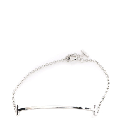 Tiffany 18K White Gold T Smile Bracelet 1 of 5