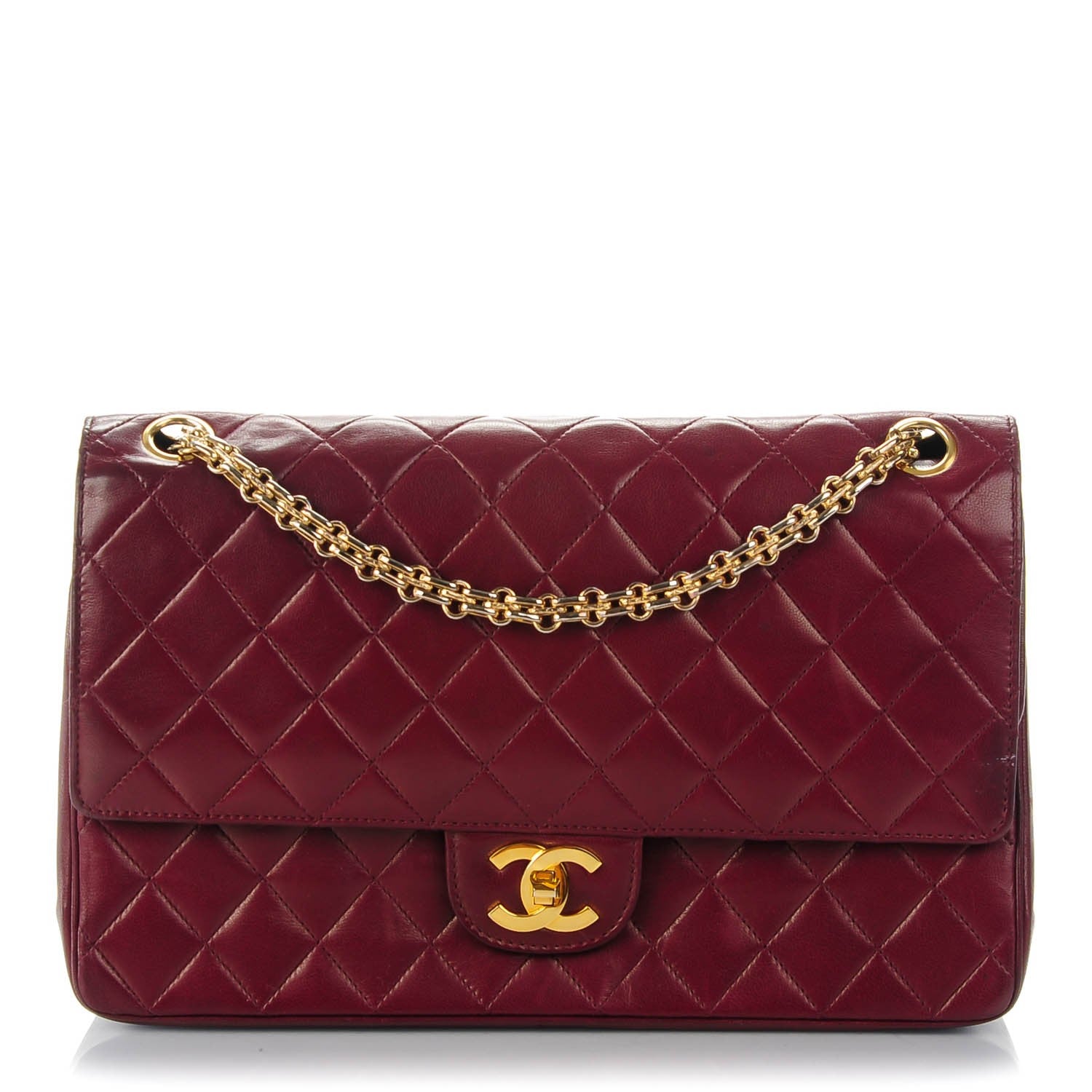 Chanel Lambskin Quilted Medium Double Flap Bijoux Chain Bordeaux 1 of 10